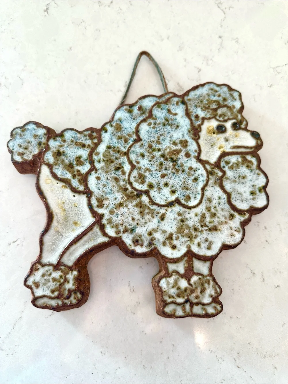 MCM Poodle Trivet by Victoria Littlejohn Ceramics. 1964 Vintage